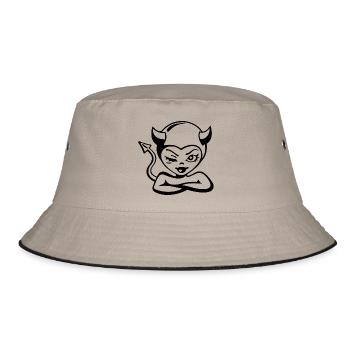Devil Lady - Bucket Hat - Khaki/Schwarz - Vorne