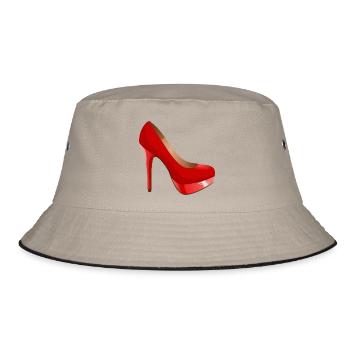 schuhe highheels schoes flipflops boots stiefel38 - Bucket Hat - Khaki/Schwarz - Vorne