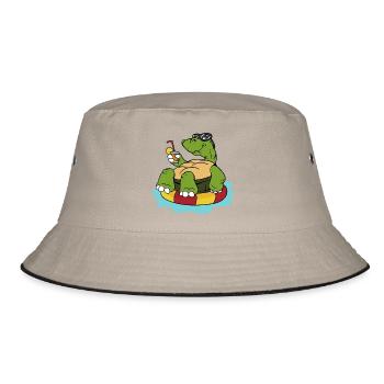 Summer tortoise turtles reptiles - Bucket Hat - khaki/black - Front