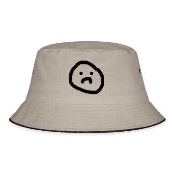 Sad face - Bucket Hat - khaki/black - Front