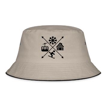 ki - Bucket Hat - Khaki/Schwarz - Vorne
