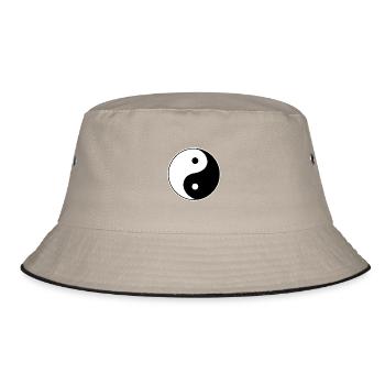 yin yang - Bucket Hat - Khaki/Schwarz - Vorne
