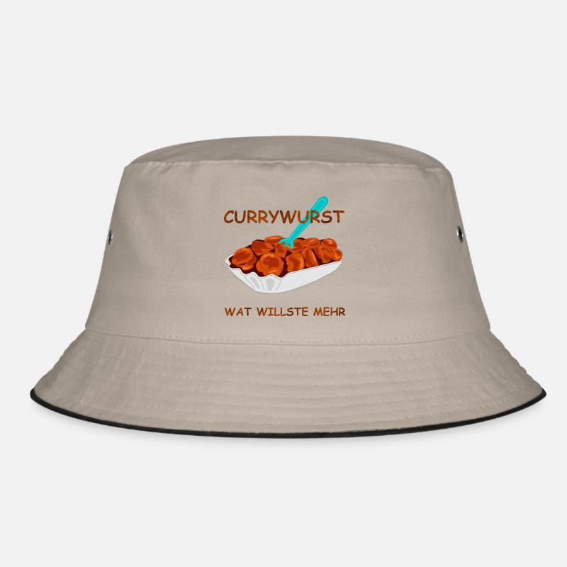speise currywurst spruch - Bucket Hat - Khaki/Schwarz