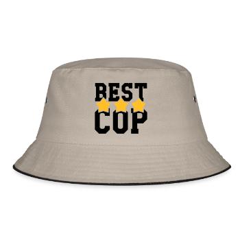 Best Cop - Police - Policeman - Gun - Security - Bucket Hat - khaki/black - Front
