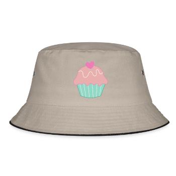 cook baking cake cupcake gift mother - Bucket Hat - khaki/black - Front