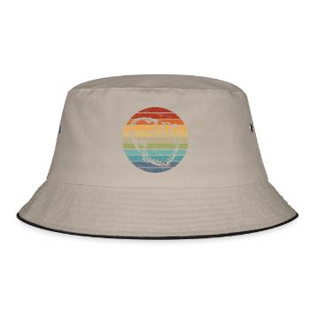 Baseball - Bucket Hat - Khaki/Schwarz - Vorne