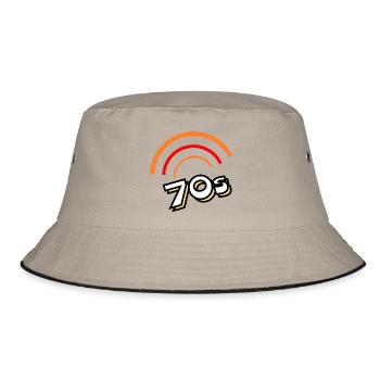 70s - Bucket Hat - khaki/black - Front