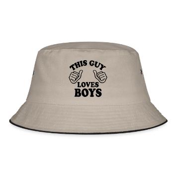 This guy loves boys - Bucket Hat - Khaki/Schwarz - Vorne