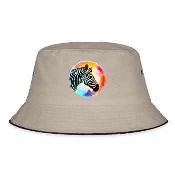 Zebra - Bucket Hat - Khaki/Schwarz - Vorne