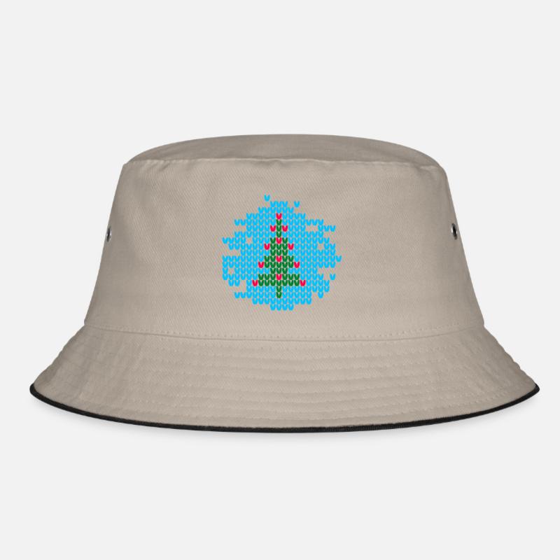 Christmas Tree Knit Ugly Christmas Xmas Pattern Bucket Hat