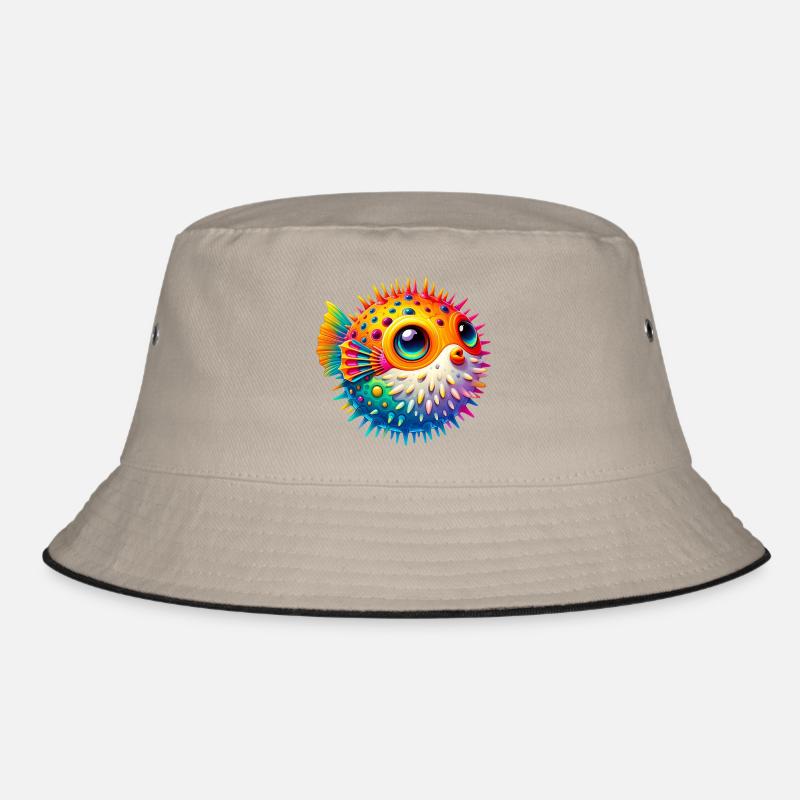 Kugelfisch - Bucket Hat - Khaki/Schwarz