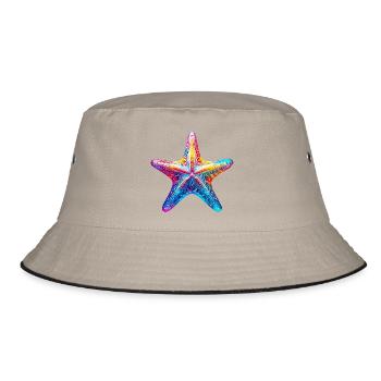 Seestern - Bucket Hat - Khaki/Schwarz - Vorne