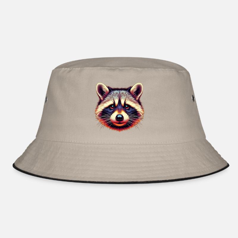 Waschbär - Bucket Hat - Khaki/Schwarz