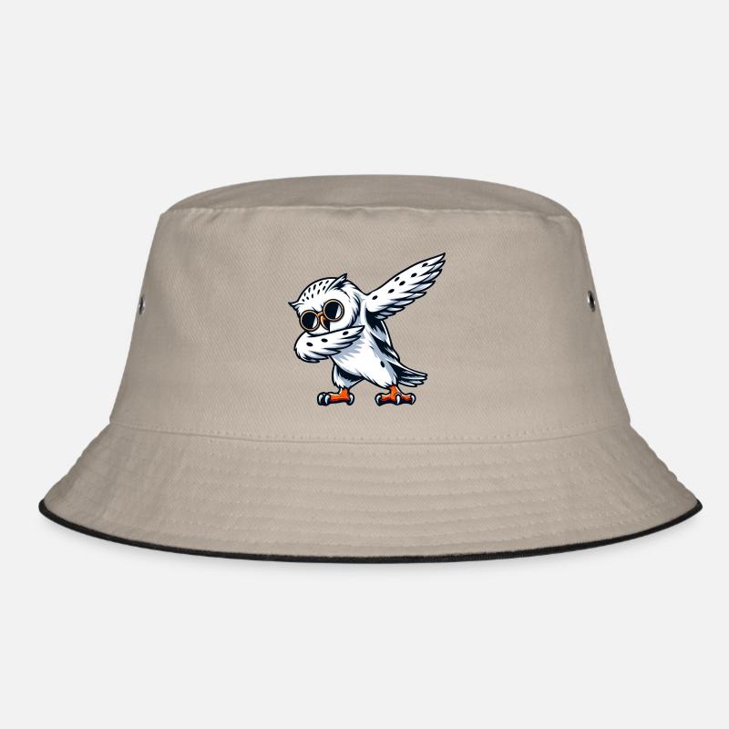 Coole Schneeeule Dabbing Pose - Bucket Hat - Khaki/Schwarz