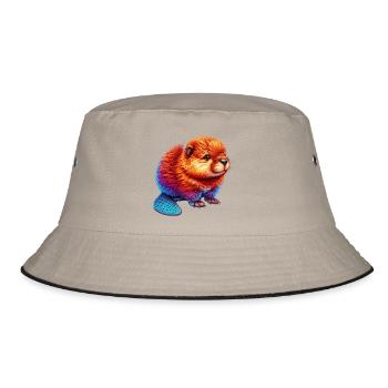 Bieber - Bucket Hat - Khaki/Schwarz - Vorne