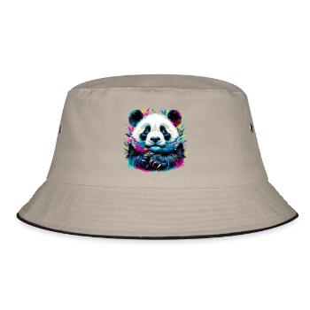 Panda - Bucket Hat - Khaki/Schwarz - Vorne