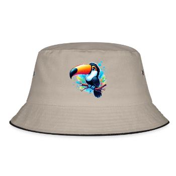 Tukan - Bucket Hat - Khaki/Schwarz - Vorne