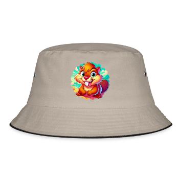 Bieber - Bucket Hat - Khaki/Schwarz - Vorne