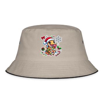 Christmas Gecko Glam - Bucket Hat - khaki/black - Front