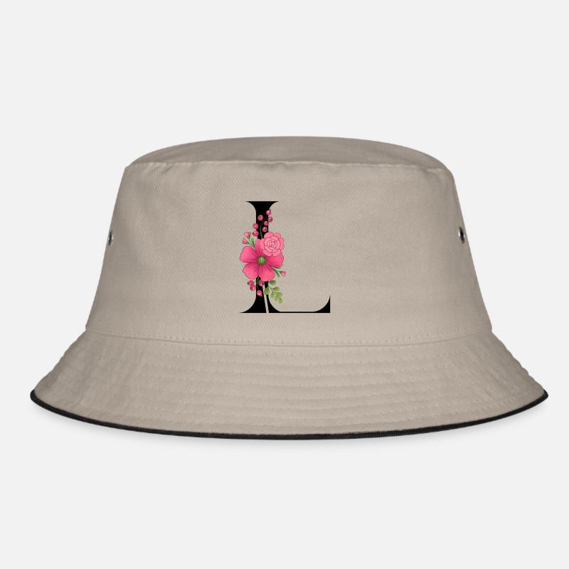 Eleganter Buchstabe 'L' mit Blumen Bucket Hat