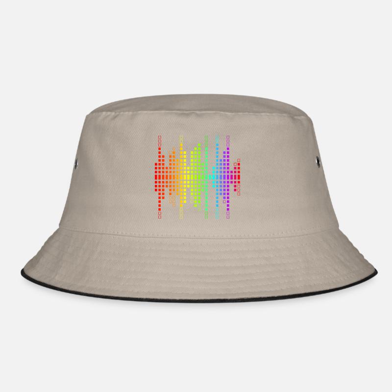 Vibrant Equalizer Sound Wave Pattern Bucket Hat