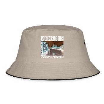 Digitale Fantasie - Canale Grande in Venedig - Bucket Hat - Khaki/Schwarz - Vorne