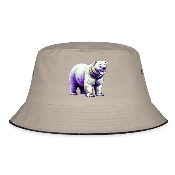 Weißer Eisbär - Bucket Hat - Khaki/Schwarz - Vorne