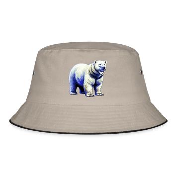 Weißer Eisbär - Bucket Hat - Khaki/Schwarz - Vorne