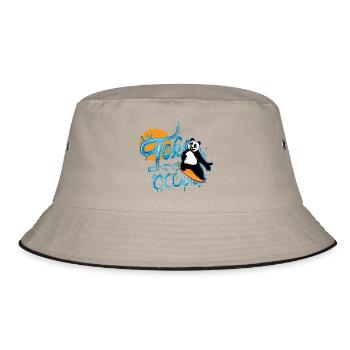 Panda Surfer – Take me to the Ocean - Bucket Hat - Khaki/Schwarz - Vorne