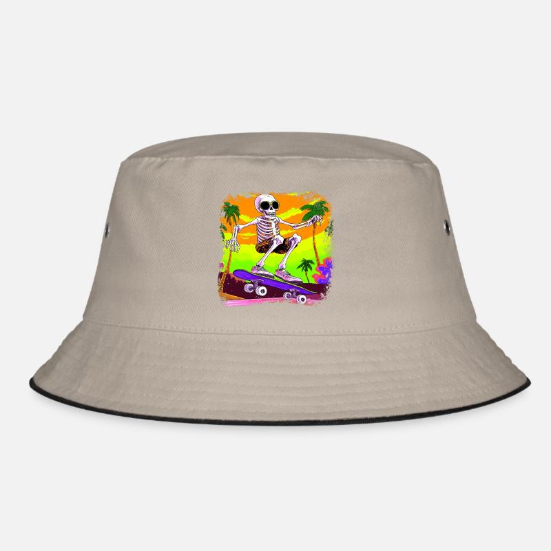 Skateboarder squelette - Bob - kaki/noir