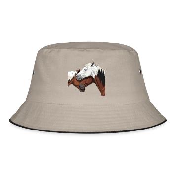 Elegant horse impression - Bucket Hat - khaki/black - Front