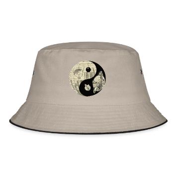 Galaktisches Yin Yang Weltraumduell - Bucket Hat - Khaki/Schwarz - Vorne