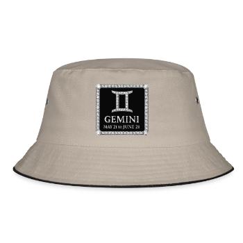 Zodiac sign Gemini - Bucket Hat - khaki/black - Front