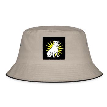 Cool Dog in Punk Rock & Pop Art Style - Bucket Hat - khaki/black - Front