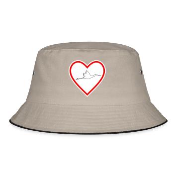 Herz Klapperstorch - Bucket Hat - Khaki/Schwarz - Vorne