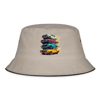 Just A Boy Who Loves Cars Toddler Graphic - Bucket Hat - khaki/black - Front