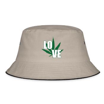 Cannabis – Weed – Legalisierung - Bucket Hat - Khaki/Schwarz - Vorne