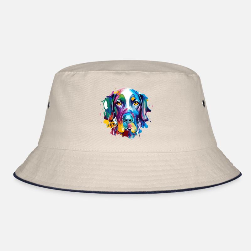 German Shorthaired Pointer GSP Colourful Dog Art Bucket Hat