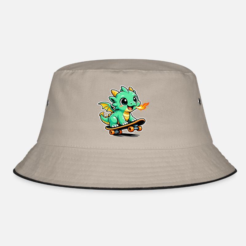Kleiner Drachen Skateboarder Bucket Hat
