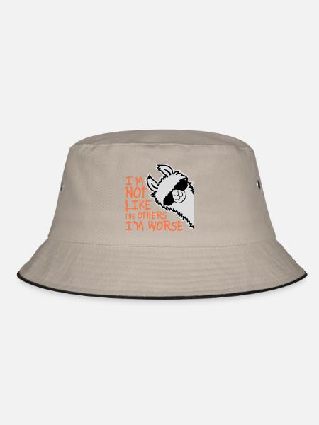 Lama Sonnenbrille Im Not Like The Others I'm Worse - Bucket Hat - Khaki/Schwarz - Vorne