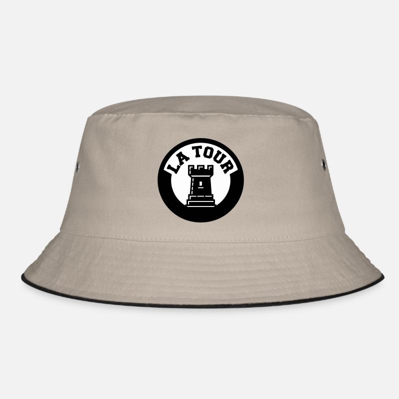 Logo La Tour Pièce d'Échecs Style Emblème Cercle Bob