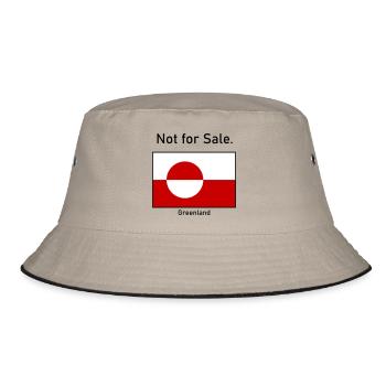 Not for Sale - Greenland Grönland Flagge Flag - Bucket Hat - Khaki/Schwarz - Vorne