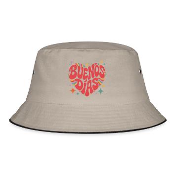 Groovy Buenos Dias Retro Heart - Bucket Hat - khaki/black - Front