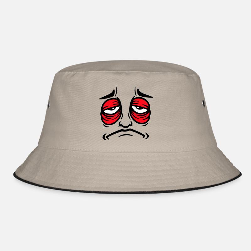Mürrisches Trauriges Enttäuschtes Gesicht Lustig Bucket Hat