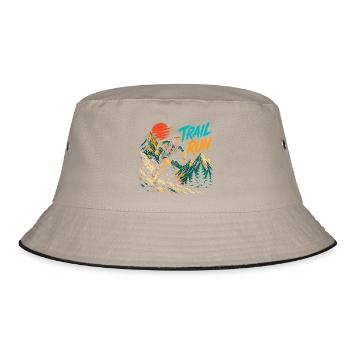 Trailrun - Bucket Hat - Khaki/Schwarz - Vorne