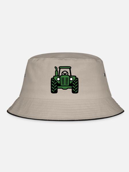 Logo de vue frontale du tracteur - Bob - kaki/noir - Devant