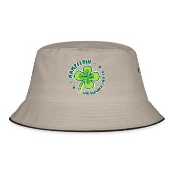 Kämpferin – Wir glauben an dich - Mutmacher - Bucket Hat - Khaki/Schwarz - Vorne