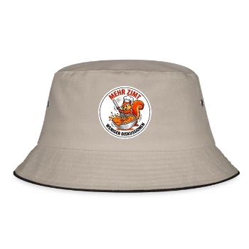 Backen Zimt Konditor Eichhörnchen Bäcker T-Shirt - Bucket Hat - Khaki/Schwarz - Vorne