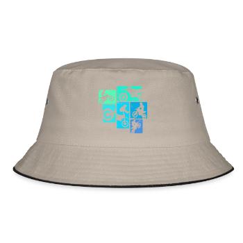 Dirt Bike Motocross Enduro Motorrad Kinder - Bucket Hat - Khaki/Schwarz - Vorne