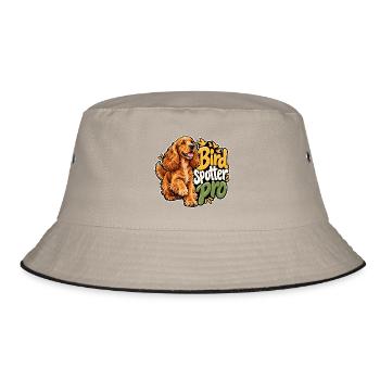 Englischer Cocker Spaniel - Bucket Hat - Khaki/Schwarz - Vorne